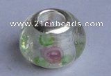 CLP35 30pcs silver plated core 10.5*14mm roundel lampwork European beads