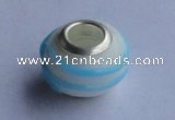 CLP36 30pcs silver plated core 10.5*14mm roundel lampwork European beads