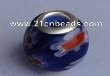 CLP37 30pcs silver plated core 10.5*14mm roundel lampwork European beads