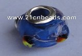 CLP39 30pcs silver plated core 10*16mm roundel lampwork European beads