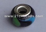 CLP41 30pcs 9.5*15mm roundel silver plated core lampwork European beads