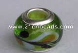 CLP43 30pcs 10*13mm roundel silver plated core lampwork European beads