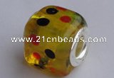 CLP55 30pcs 12*13.5mm cube silver plated core lampwork European beads