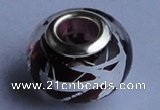 CLP60 20pcs 9.5*14mm roundel silver plated core lampwork European beads