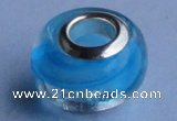 CLP64 20pcs 10*14mm roundel silver plated core lampwork European beads