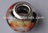 CLP65 20pcs 9.5*14mm roundel silver plated core lampwork European beads