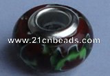CLP71 10pcs 9*13.5mm roundel silver plated core lampwork European beads