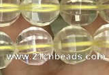 CLQ323 15.5 inches 10mm faceted round natural lemon quartz beads