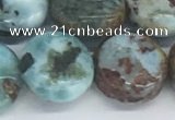CLR129 15.5 inches 10mm flat round larimar gemstone beads