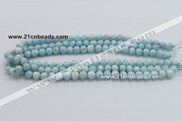 CLR16 15.5 inches 8mm round grade A natural larimar gemstone beads
