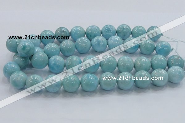 CLR23 15.5 inches 18mm round grade AA natural larimar gemstone beads