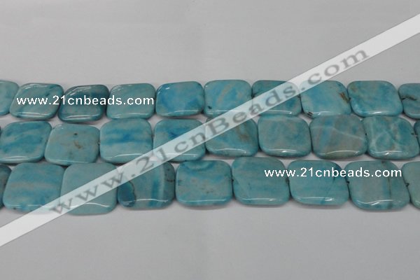 CLR386 15.5 inches 25*25mm square dyed larimar gemstone beads