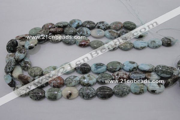 CLR55 15.5 inches 13*18mm oval natural larimar gemstone beads
