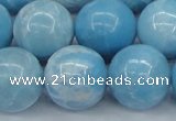 CLR606 15.5 inches 16mm round imitation larimar beads wholesale