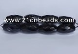CLS401 7.5 inches 25*45mm faceted rice large black agate beads