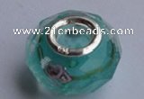 CLSP01 10pcs 9*14mm faceted roundel 925 silver core lampwork European beads