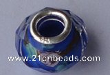 CLSP04 10pcs 9*14mm faceted roundel 925 silver core lampwork European beads