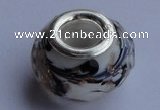 CLSP05 10pcs 9*14mm faceted roundel 925 silver core lampwork European beads
