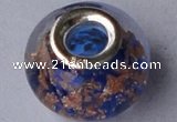 CLSP06 10pcs 9.5*14mm roundel 925 silver core lampwork European beads