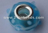 CLSP17 10pcs 7*13.5mm roundel 925 silver core lampwork European beads