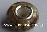 CLSP19 5pcs 9*14mm roundel 925 silver core lampwork European beads