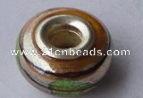 CLSP20 5pcs 8*13.5mm roundel 925 silver core lampwork European beads