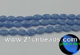 CLU141 15.5 inches 10*14mm oval blue luminous stone beads