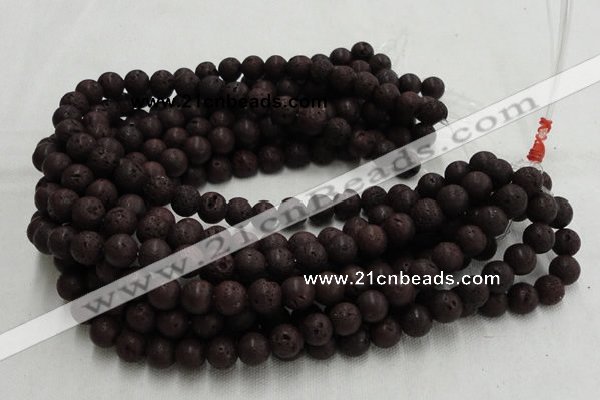 CLV204 15.5 inches 14mm round coffee natural lava beads wholesale