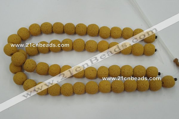 CLV373 15.5 inches 16mm ball dyed lava beads wholesale