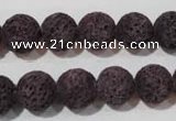 CLV478 15.5 inches 12mm round dyed purple lava beads wholesale