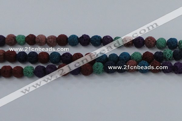 CLV522 15.5 inches 8mm round mixed lava beads wholesale