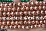 CLV533 15.5 inches 6mm round plated lava beads wholesale