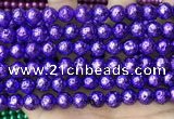 CLV549 15.5 inches 8mm round plated lava beads wholesale