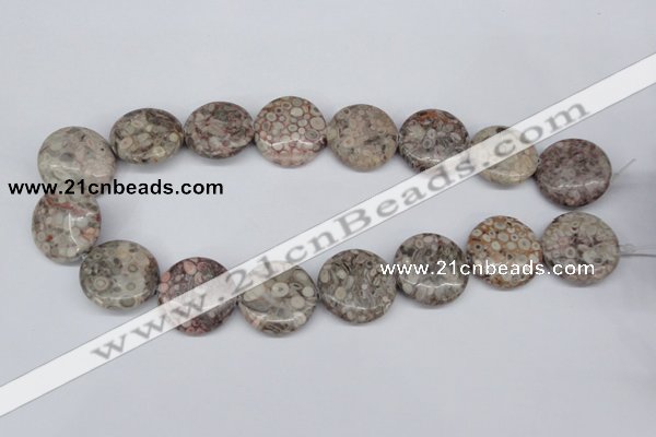 CMB12 15.5 inches 25mm flat round natural medical stone beads