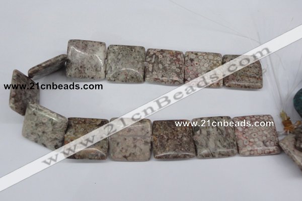 CMB24 15.5 inches 30*30mm square natural medical stone beads
