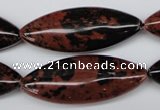 CME01 15.5 inches 15*40mm marquise mahogany obsidian beads