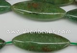 CME05 15.5 inches 15*40mm marquise green garnet gemstone beads
