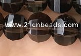 CME212 15.5 inches 7*9mm - 8*10mm pumpkin smoky quartz beads