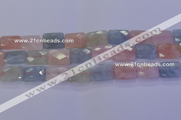 CMG280 15.5 inches 13*18mm faceted rectangle morganite beads