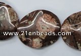 CMI01 15.5 inches 25*30mm wavy oval mica quartz beads wholesale