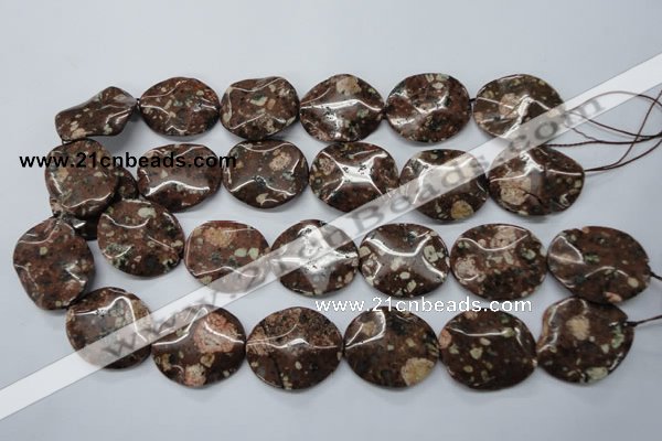 CMI01 15.5 inches 25*30mm wavy oval mica quartz beads wholesale