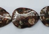CMI03 15.5 inches 22*30mm wavy teardrop mica quartz beads wholesale