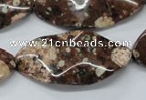 CMI07 15.5 inches 20*40mm wavy marquise mica quartz beads wholesale