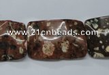 CMI09 15.5 inches 20*30mm wavy rectangle mica quartz beads wholesale