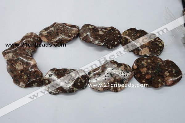 CMI14 15.5 inches 40*50mm wavy freeform mica quartz beads wholesale