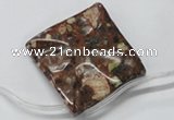 CMI16 Top-drilled 30*30mm wavy diamond mica quartz beads wholesale