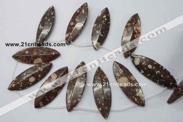 CMI18 Top-drilled 20*60mm marquise mica quartz beads wholesale
