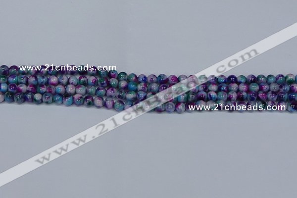 CMJ407 15.5 inches 4mm round rainbow jade beads wholesale