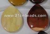 CMK285 Top-drilled 25*35mm flat teardrop mookaite gemstone beads