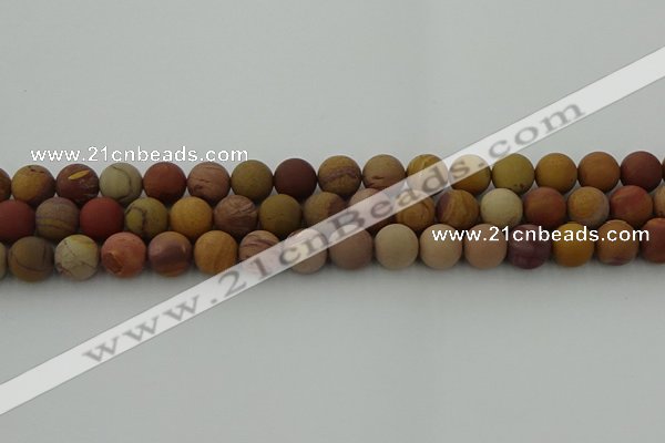 CMK313 15.5 inches 10mm round matte sunset mookaite beads